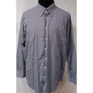 Tommy Hilfiger Mens XXL Blue Diamonds Long Sleeve Button Down Logo Shirt